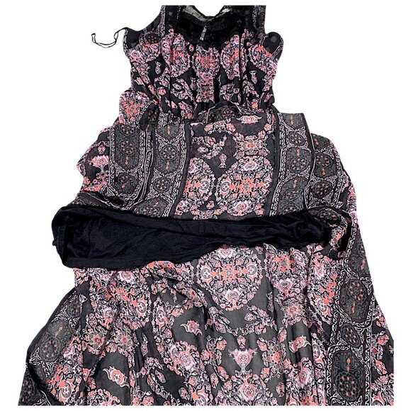 Free People Dress 4 Moroccan Print Halter Slit Summer Boho Goddess Travel Event - Picture 13 of 16